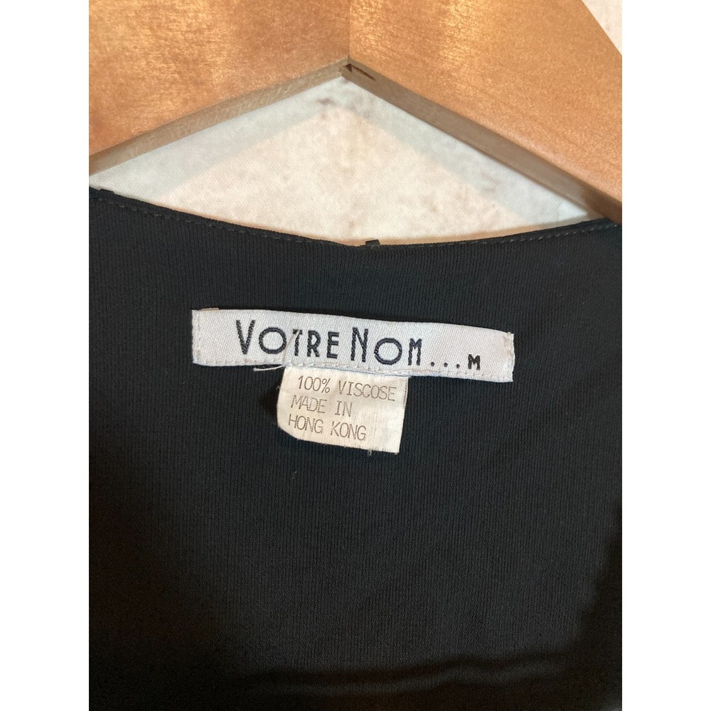 Vintage Votre Nom Dress Womens Medium Black Beaded LBD Flapper Party - Picture 5 of 10